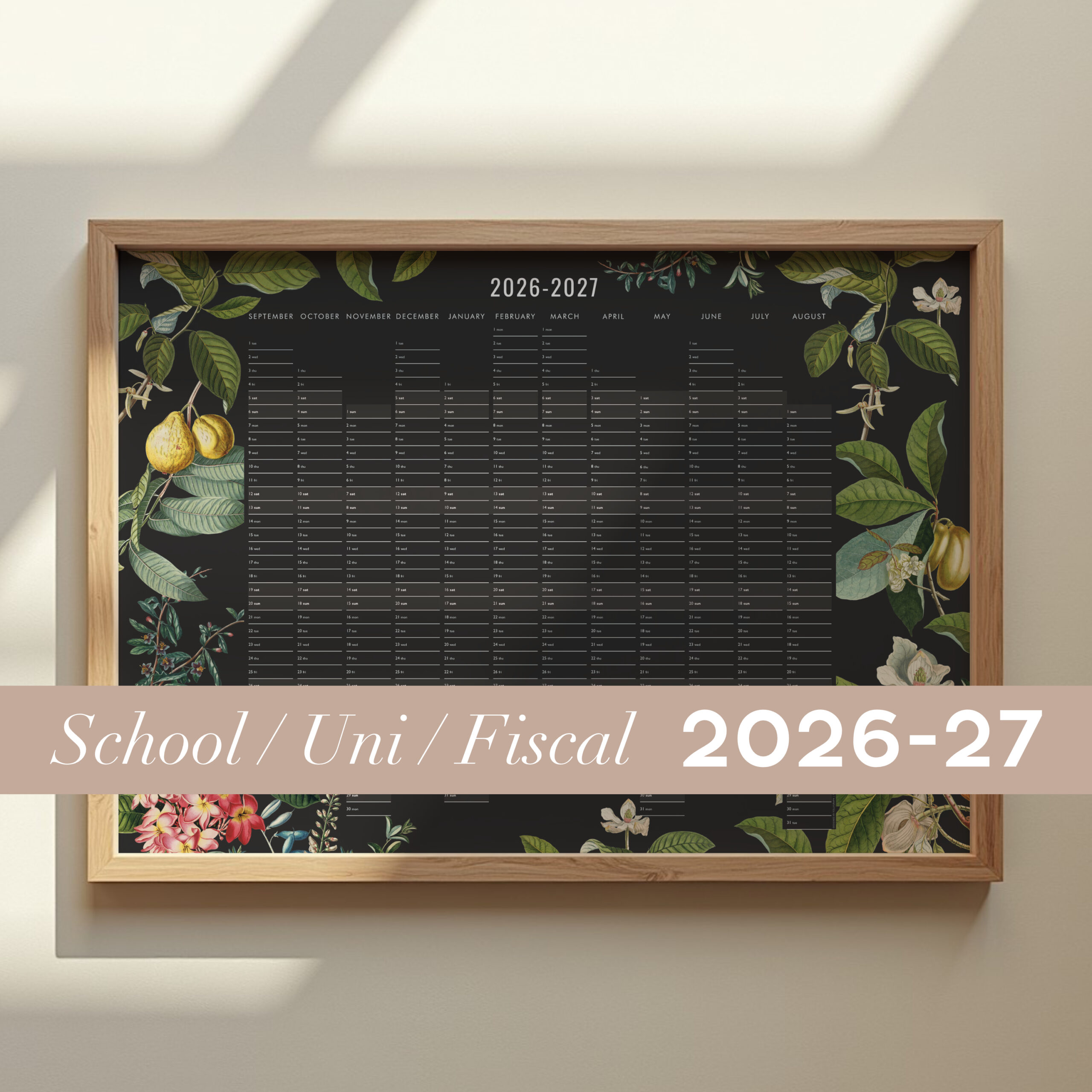 Wall planner with markers