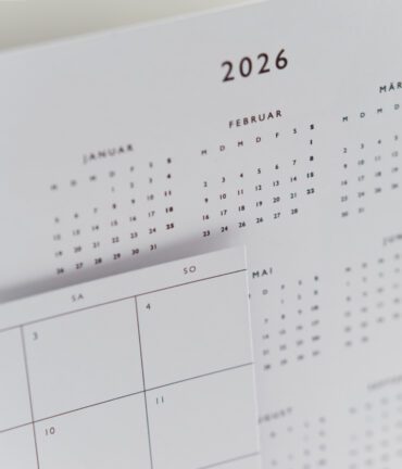 desk calendar 2026 wall planner A5 standing oak stand minimalist monthly calendar follygraph