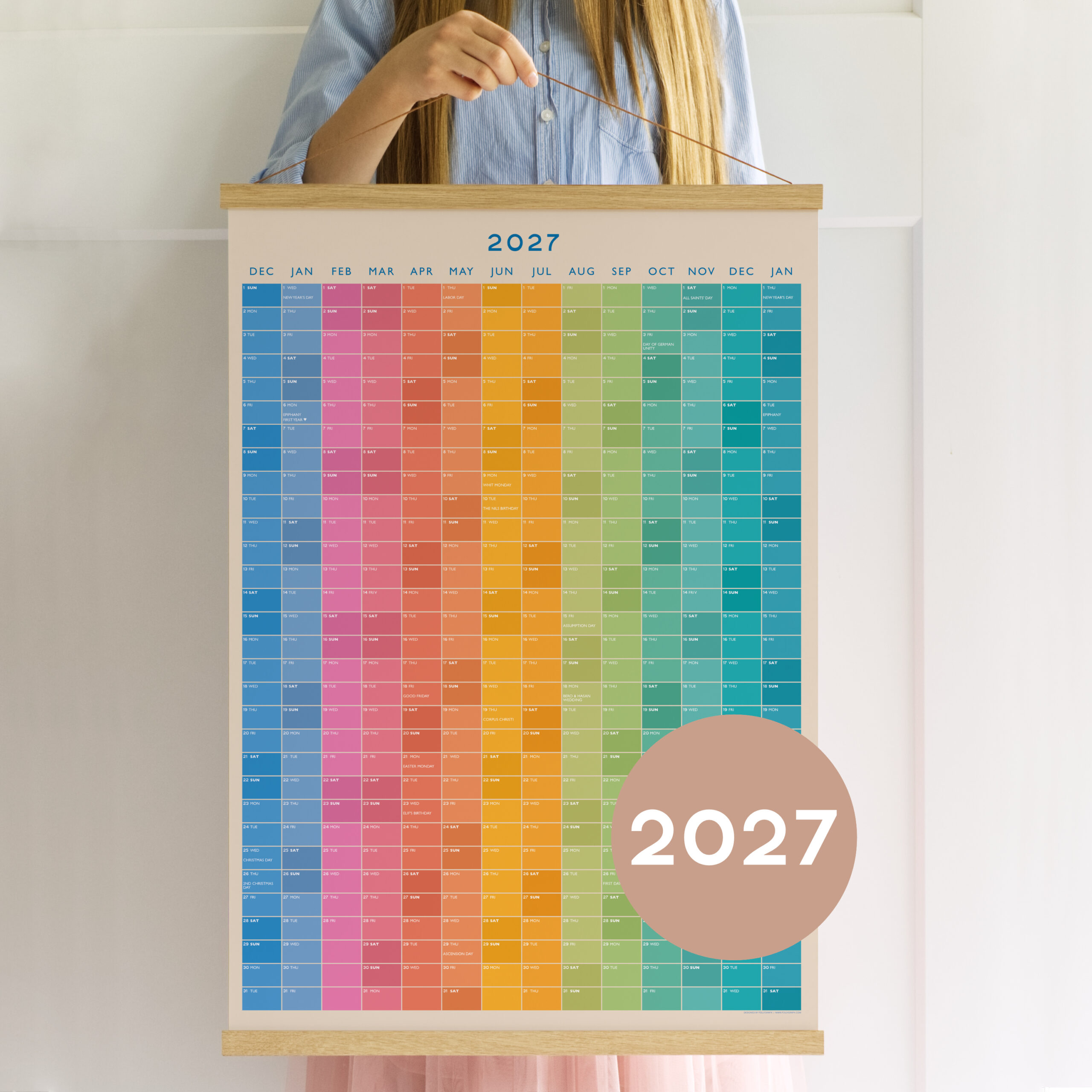 wall planner 2027 Follygraph personalized gift